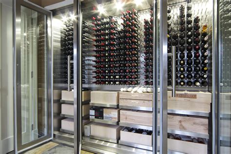 vin de garde custom stainless steel wine cabinet|15 Sleek Ideas for Modern Wine Cellars .